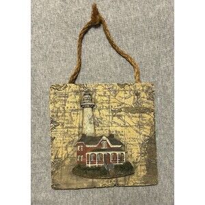 St. Simon Island Georgia Lighthouse Hanging Raised Plaque Pre-owned